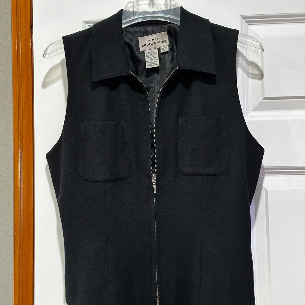 AKA Eddie Bauer lined wool vest black